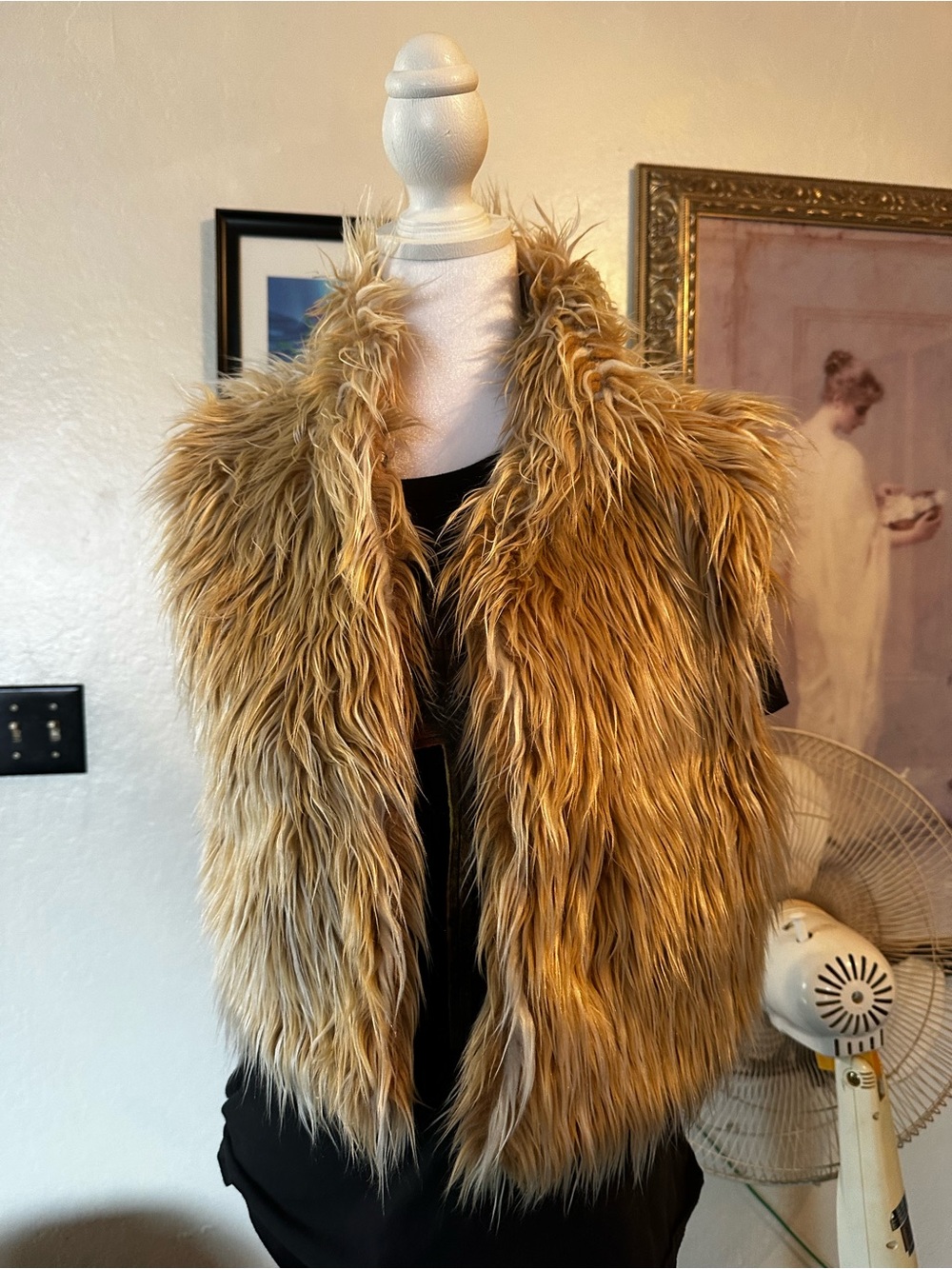 bebe Metallic tan  Faux Fur-Lined Jacket